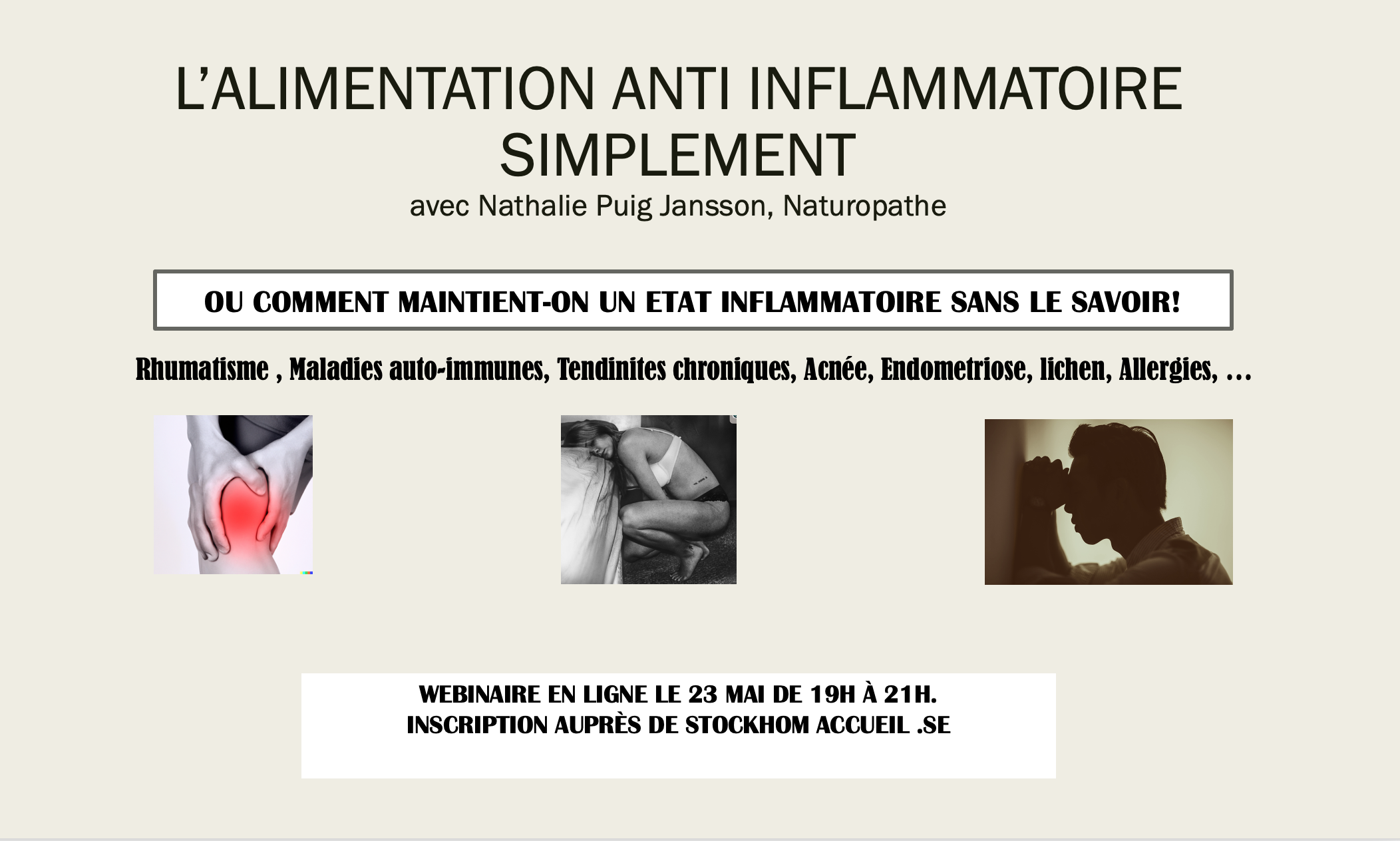 Conférence : l'alimentation anti-inflammatoire simplement